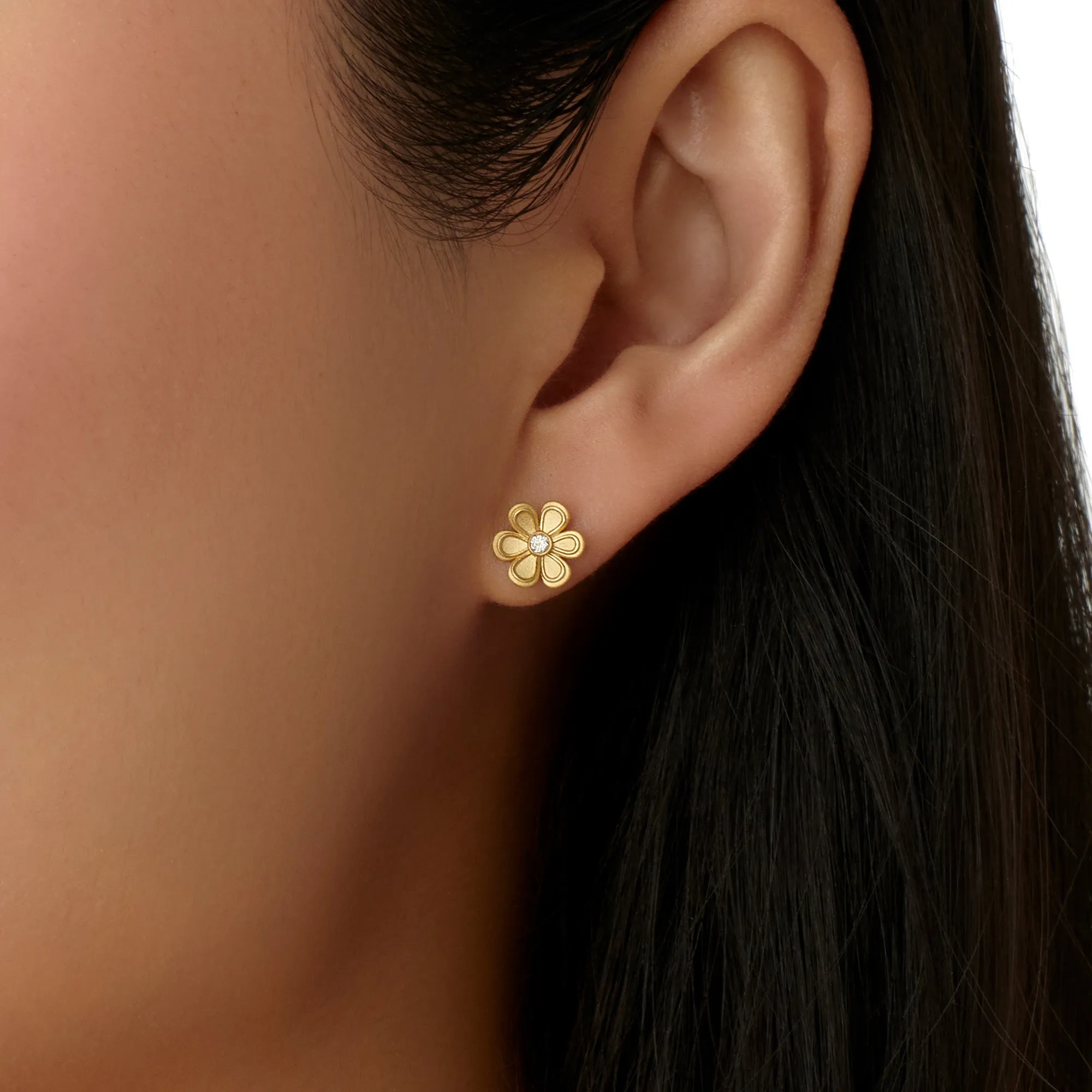 18K Mini Flower Earring sold by TEMPLE ST CLAIR product image thumbnail 3