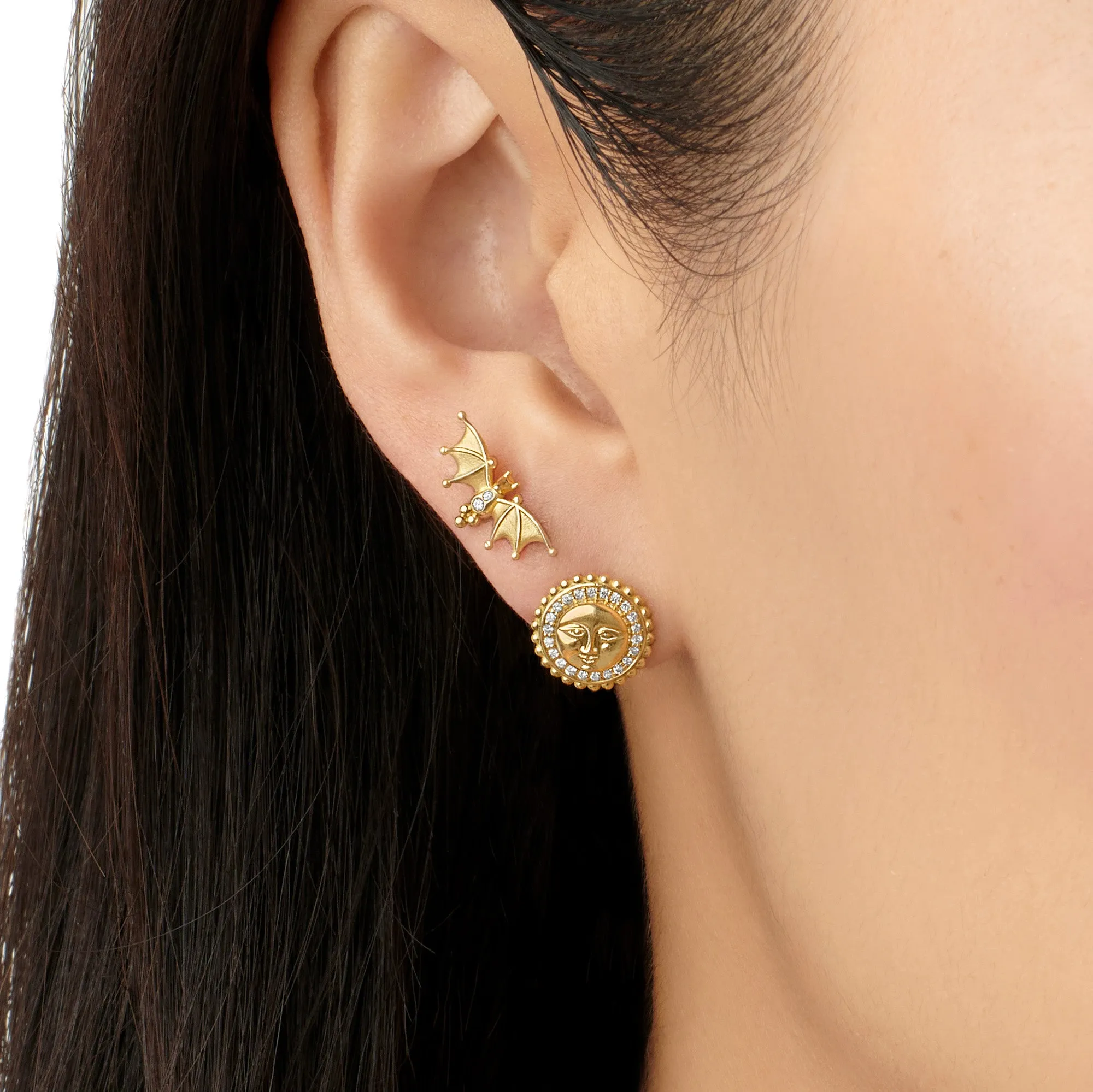 18K Mini Bat Earring sold by TEMPLE ST CLAIR product image thumbnail 5