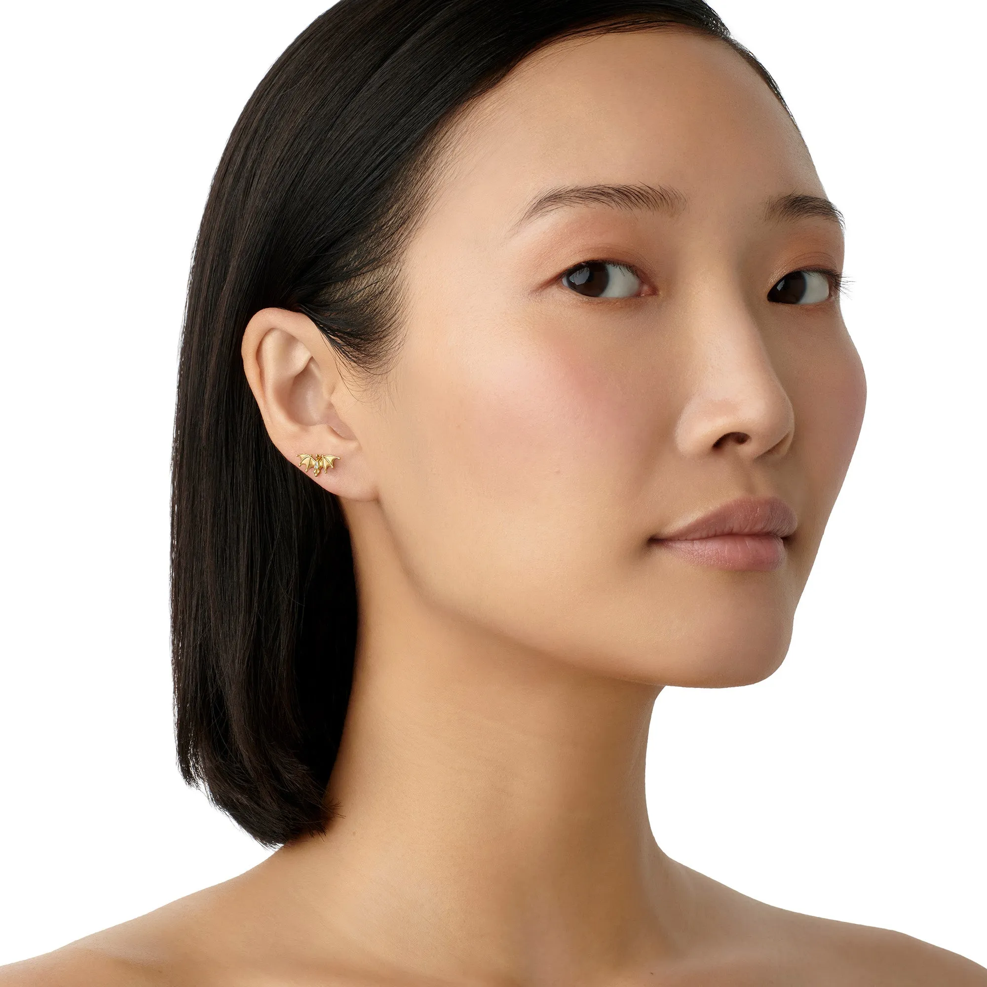 18K Mini Bat Earring sold by TEMPLE ST CLAIR product image thumbnail 2