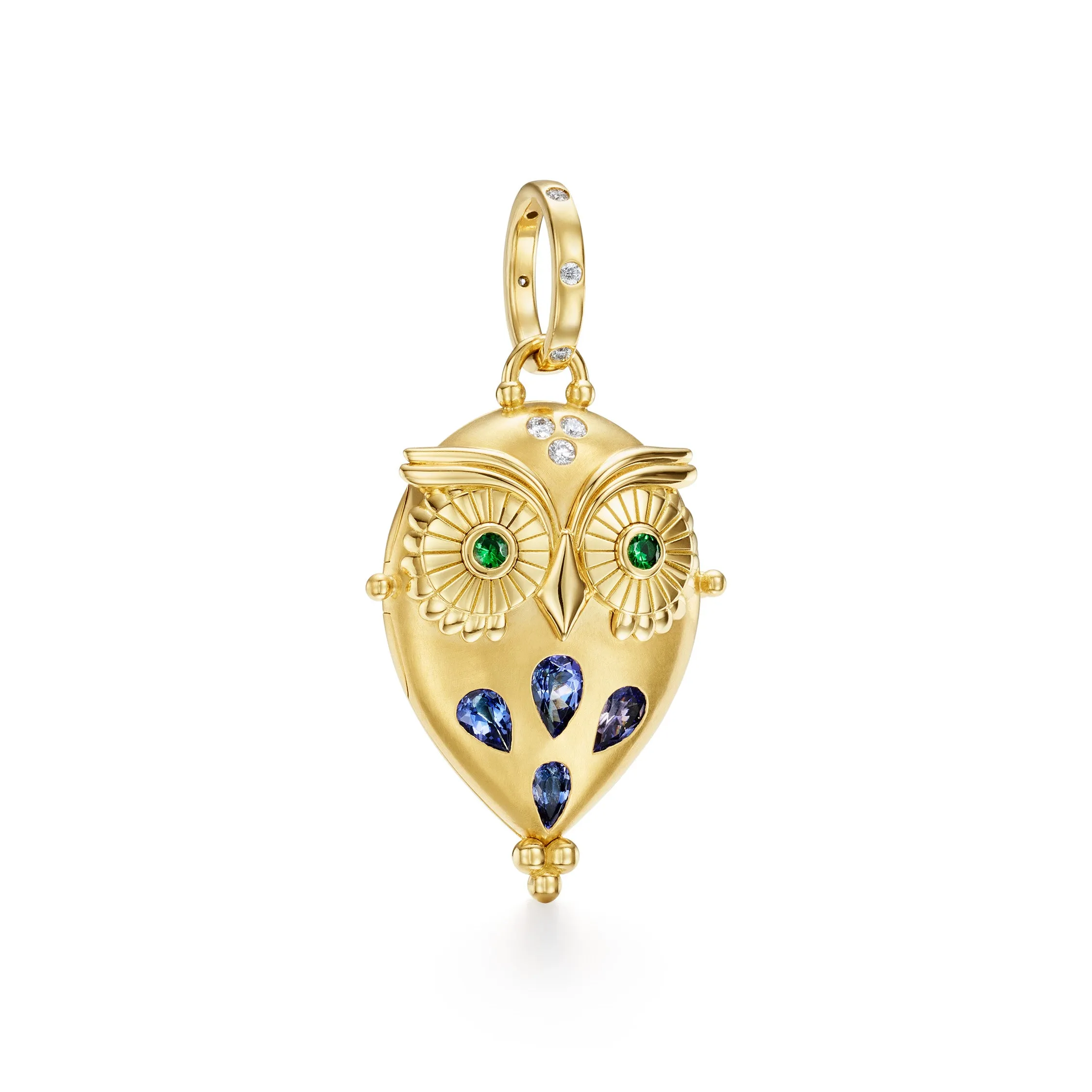 18K Tanzanite Night Owl Locket sold by TEMPLE ST CLAIR