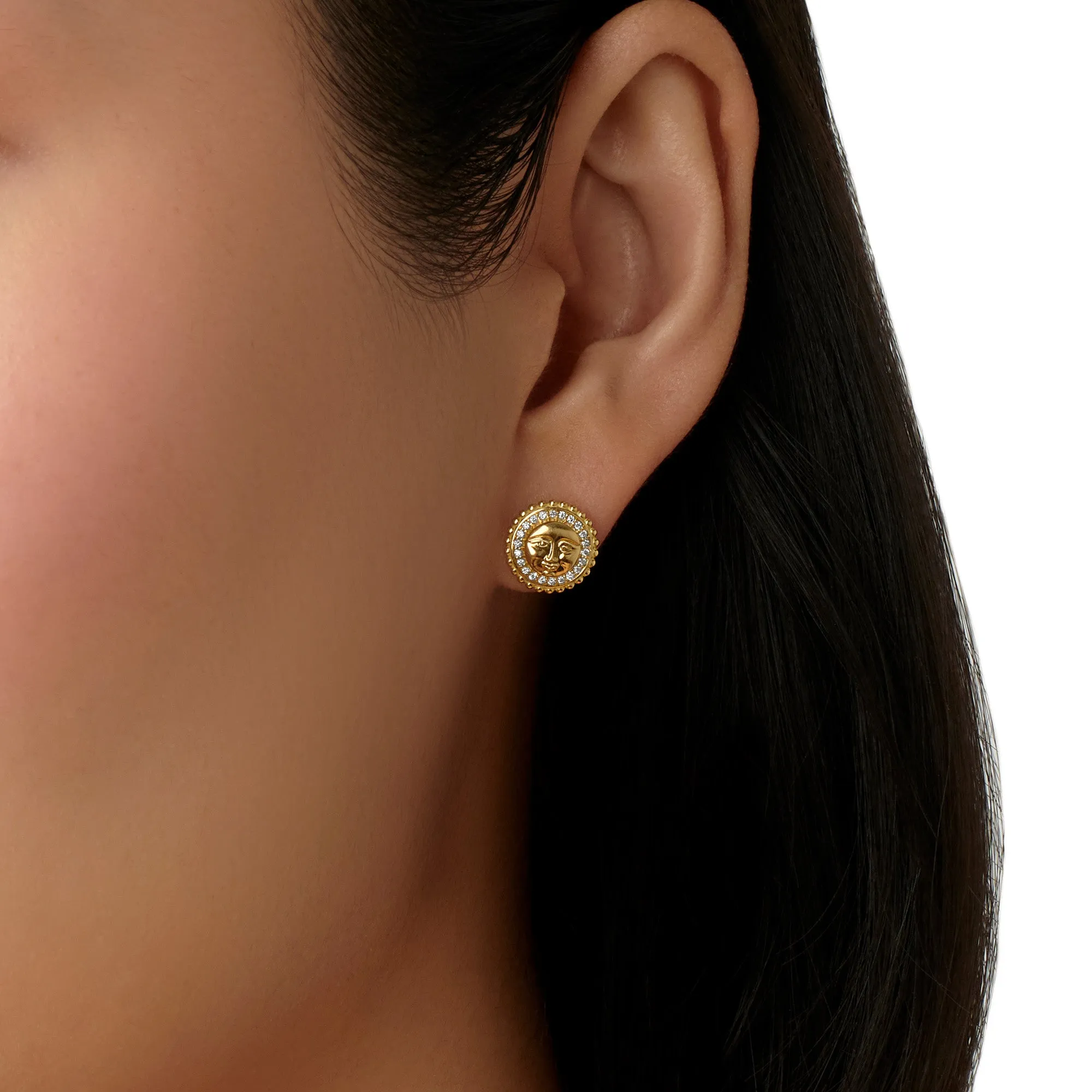 18K Full Moon Earrings sold by TEMPLE ST CLAIR product image thumbnail 4