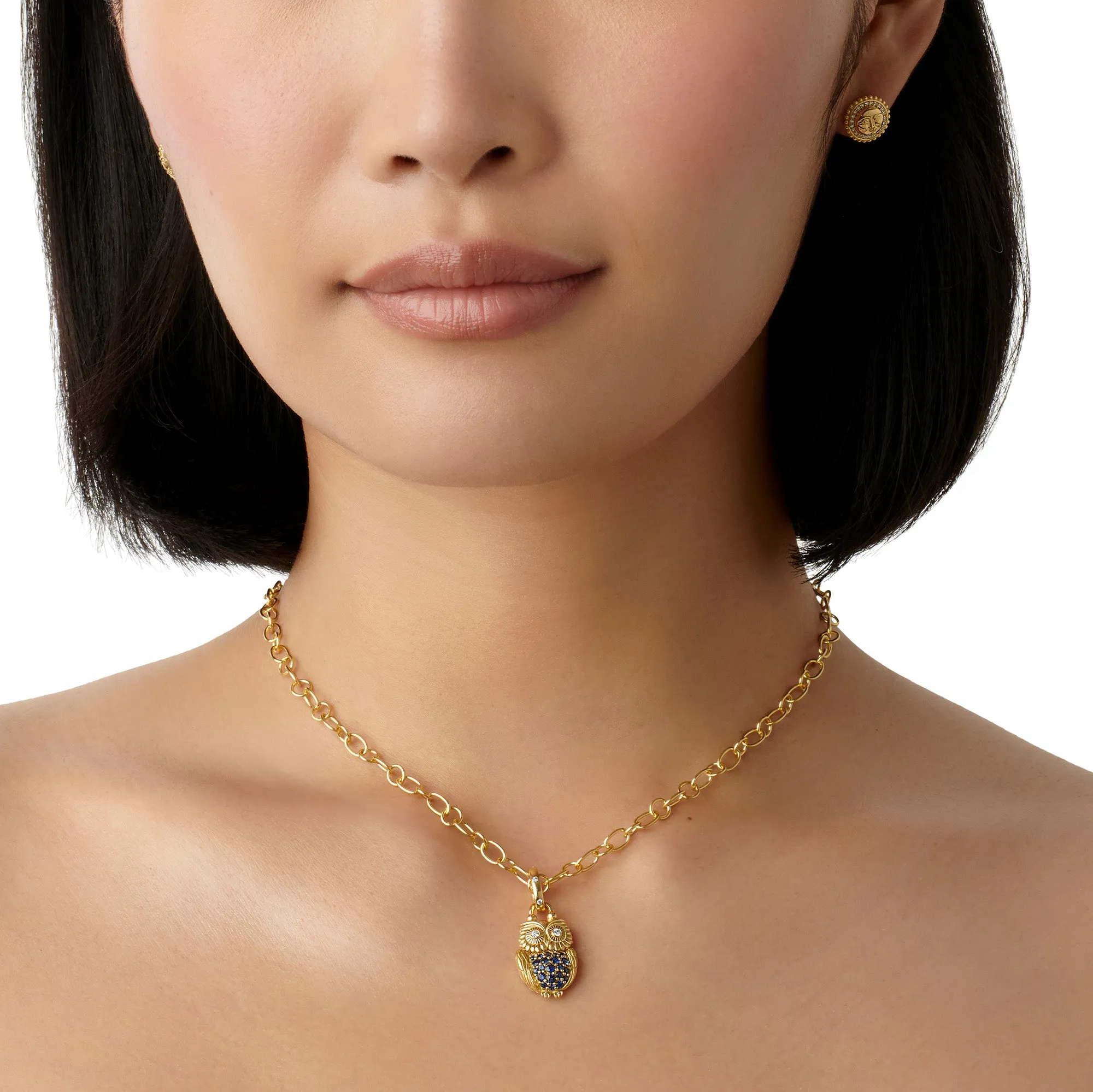 18K Blue Sapphire Gemmy Owl Locket sold by TEMPLE ST CLAIR product image thumbnail 3