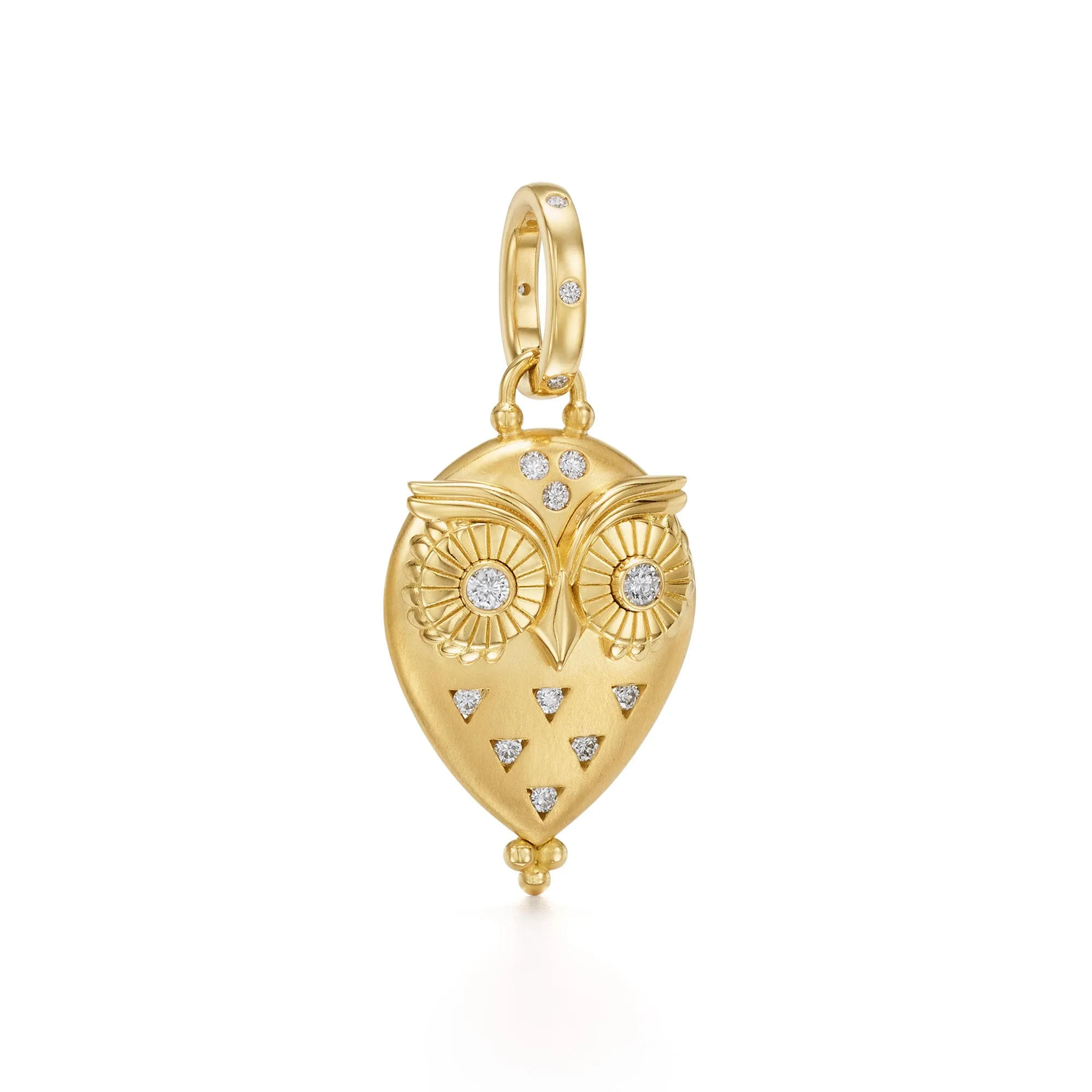 18K Triad Owl Pendant sold by TEMPLE ST CLAIR