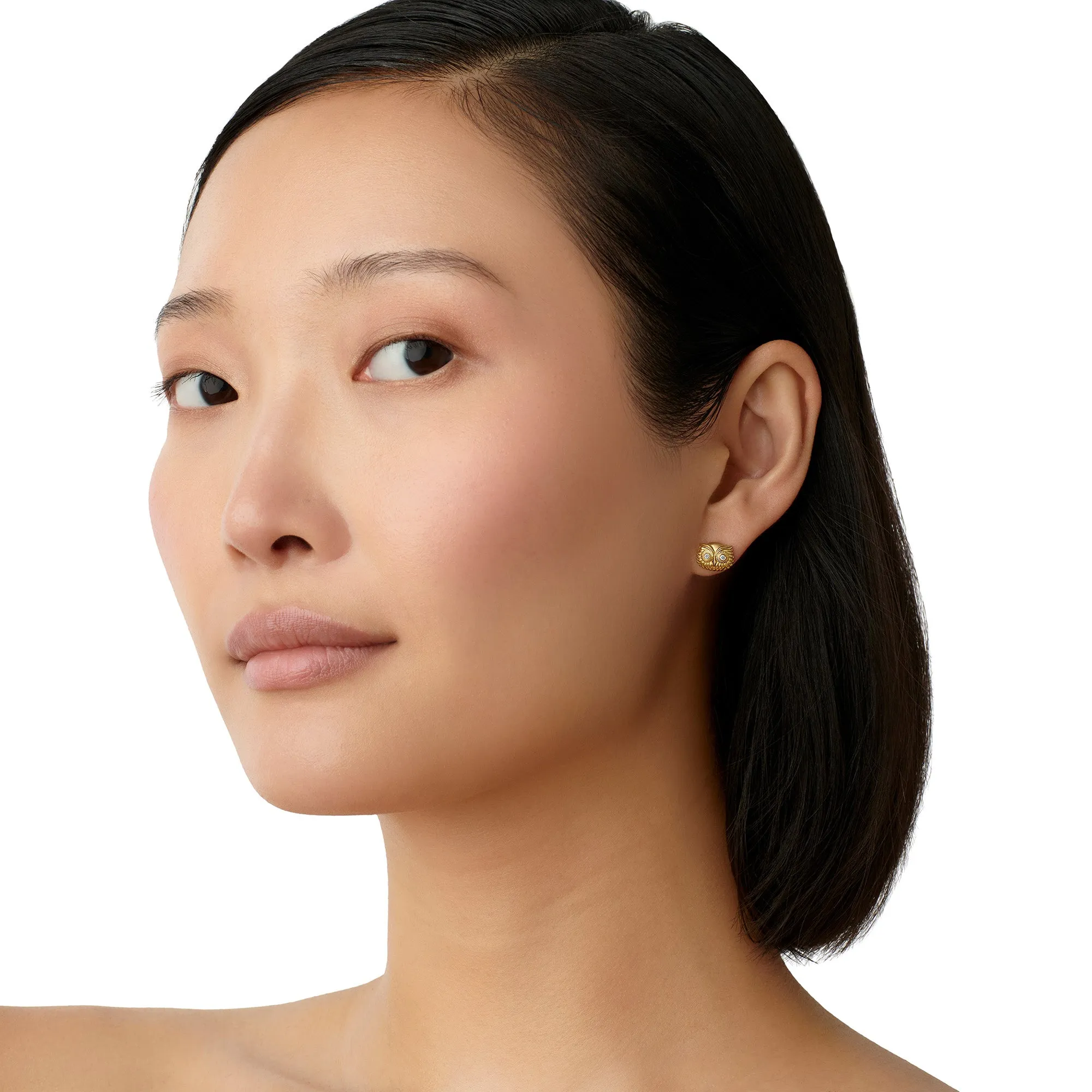 18K Athena Owl Post Earrings sold by TEMPLE ST CLAIR product image thumbnail 2