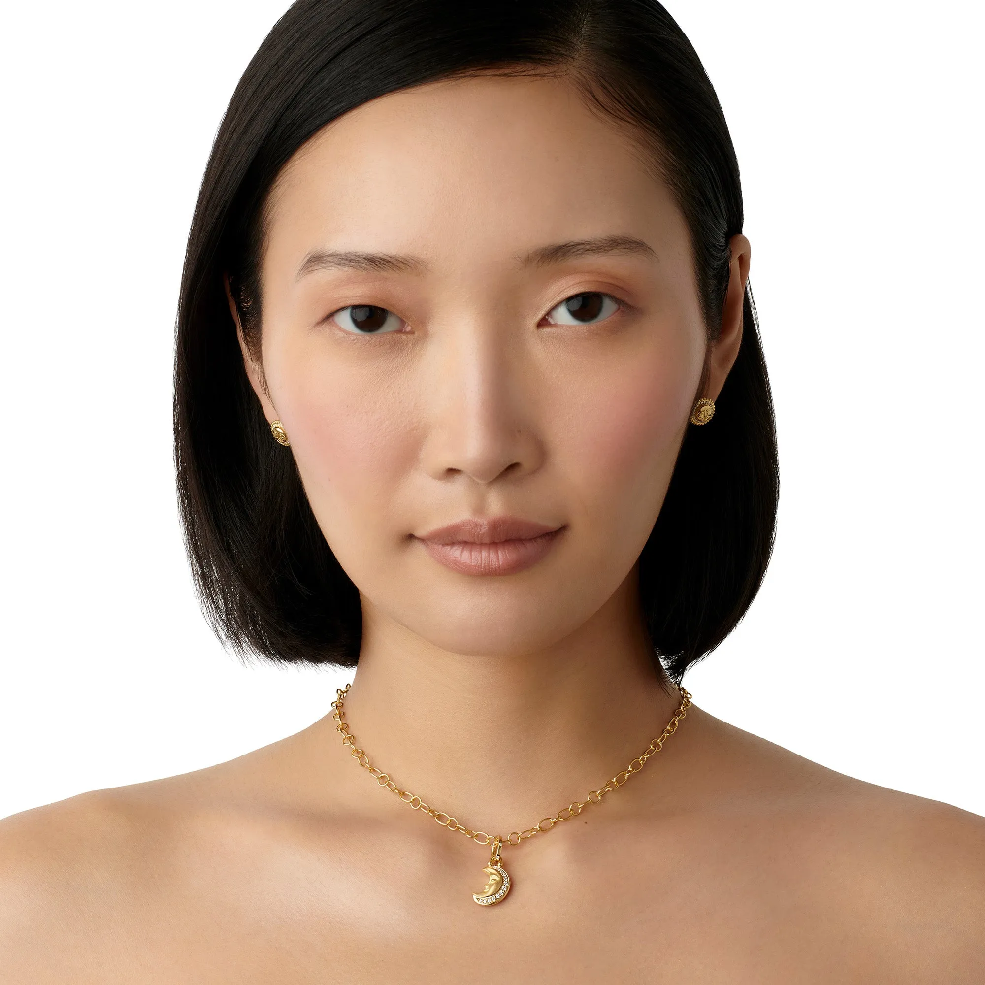 18K Blue Sapphire Crescent Moon Pendant sold by TEMPLE ST CLAIR product image thumbnail 5