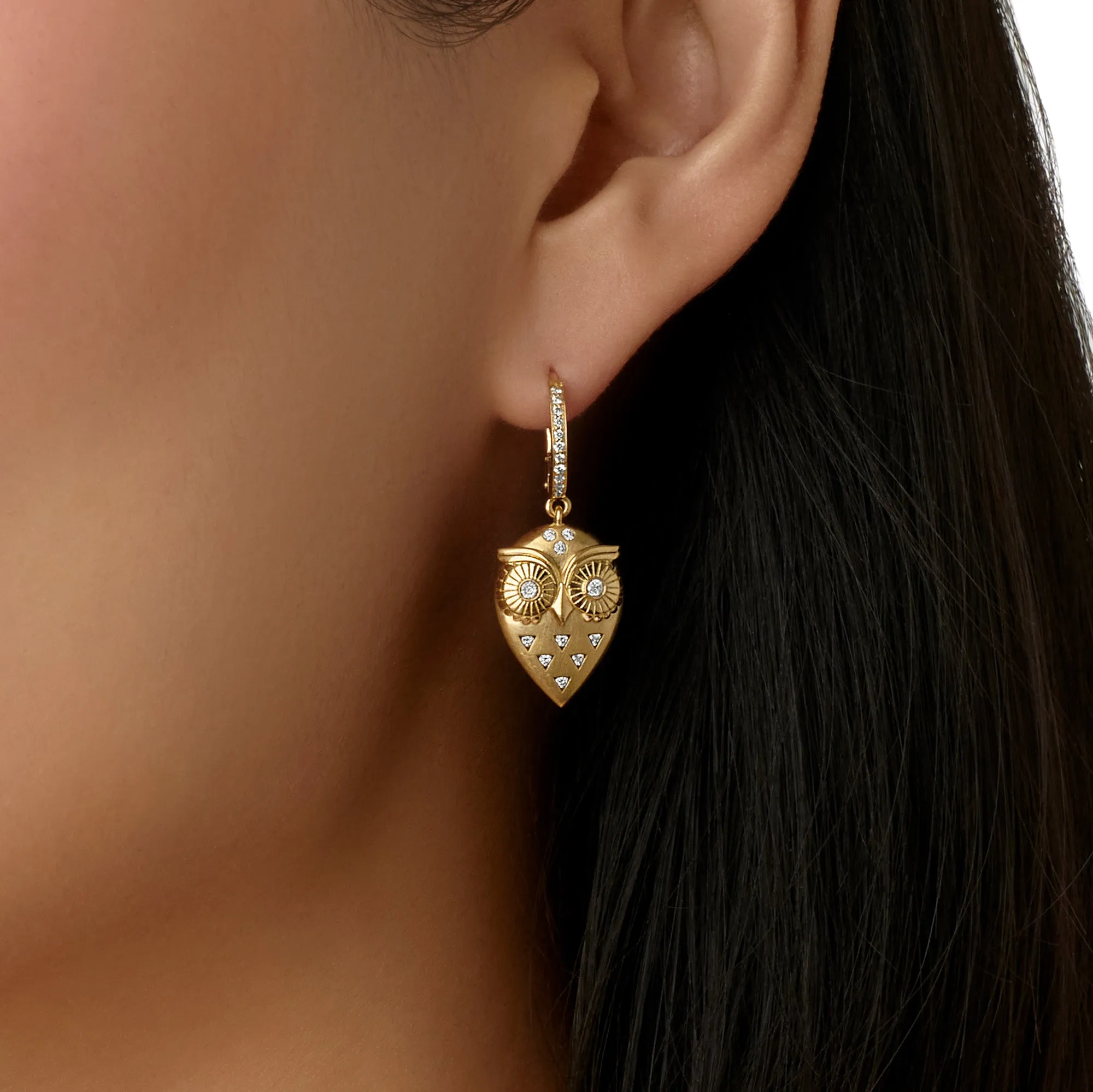18K Triad Owl Earrings sold by TEMPLE ST CLAIR product image thumbnail 3