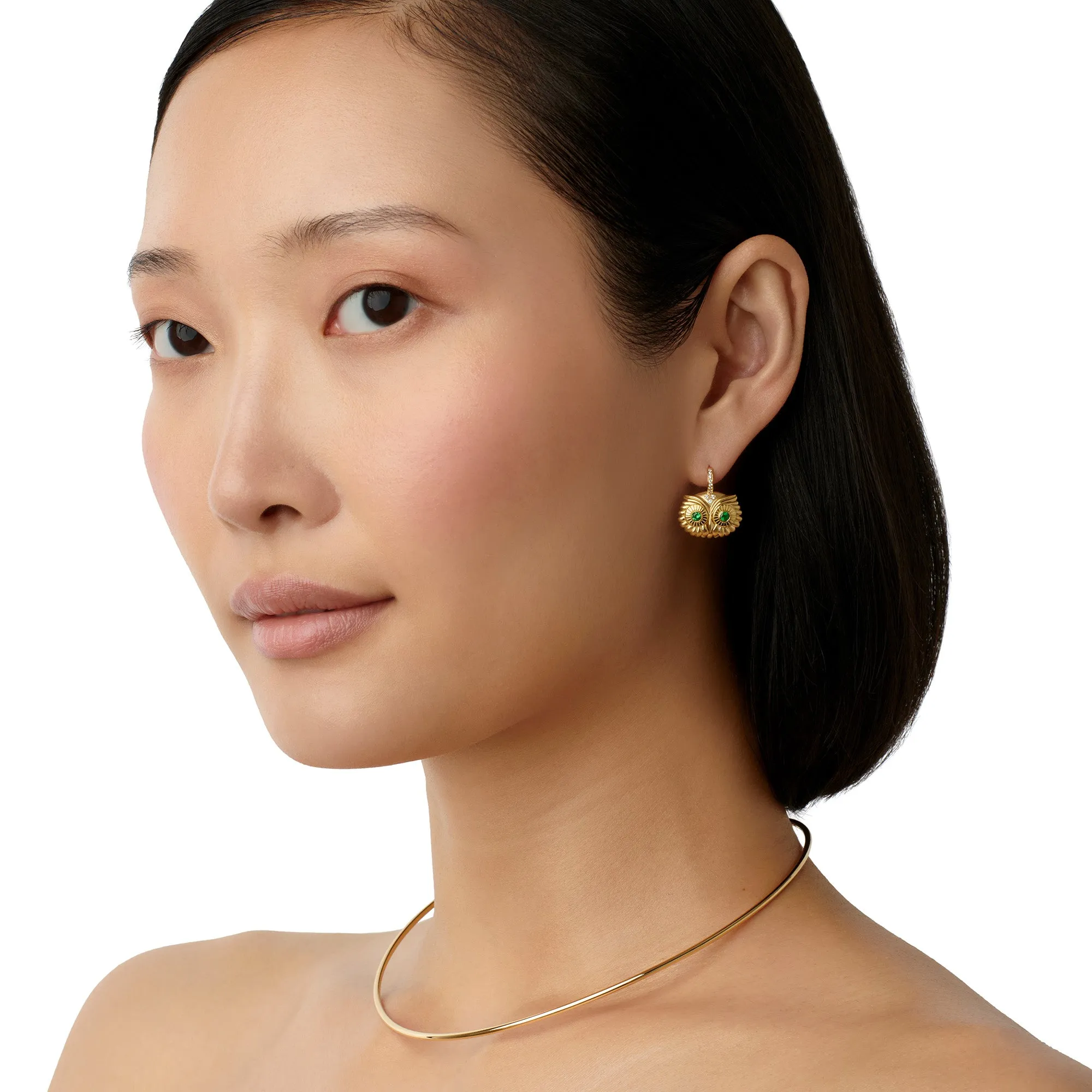 18K Athena Owl Earrings sold by TEMPLE ST CLAIR product image thumbnail 2
