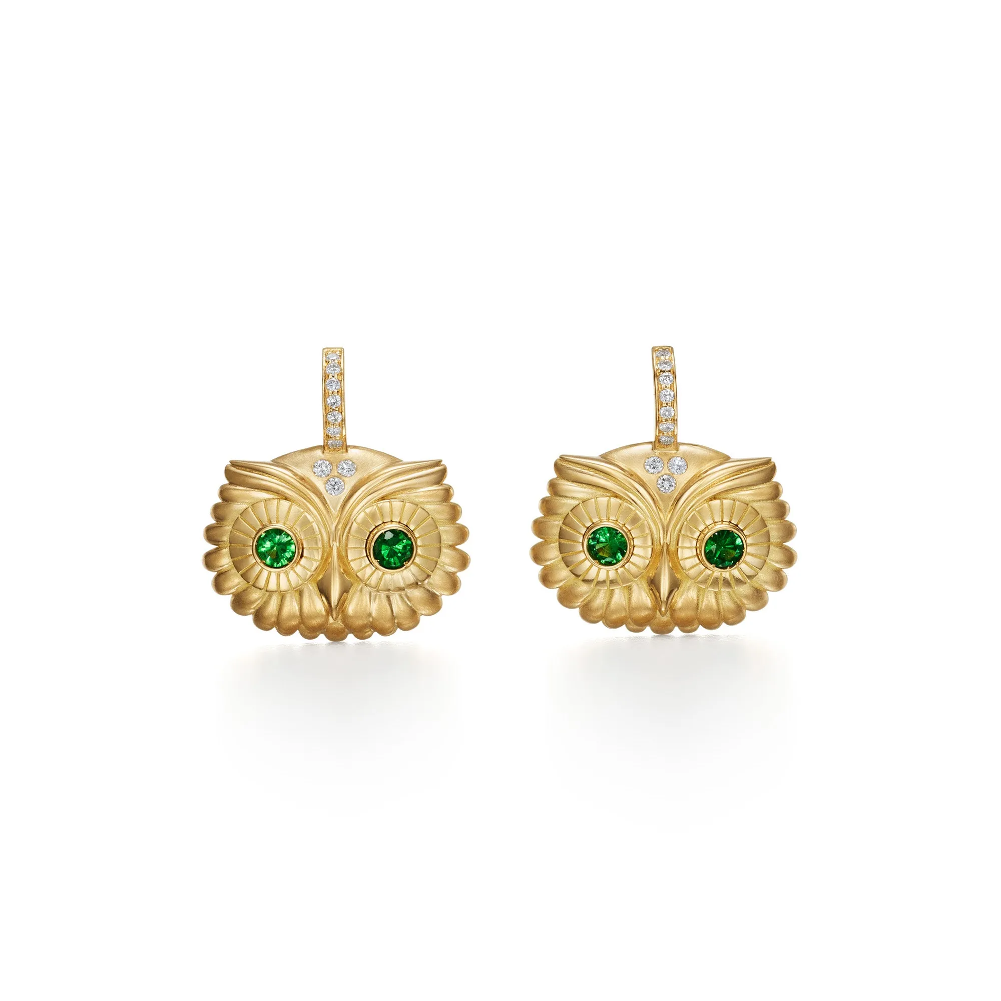 18K Athena Owl Earrings sold by TEMPLE ST CLAIR