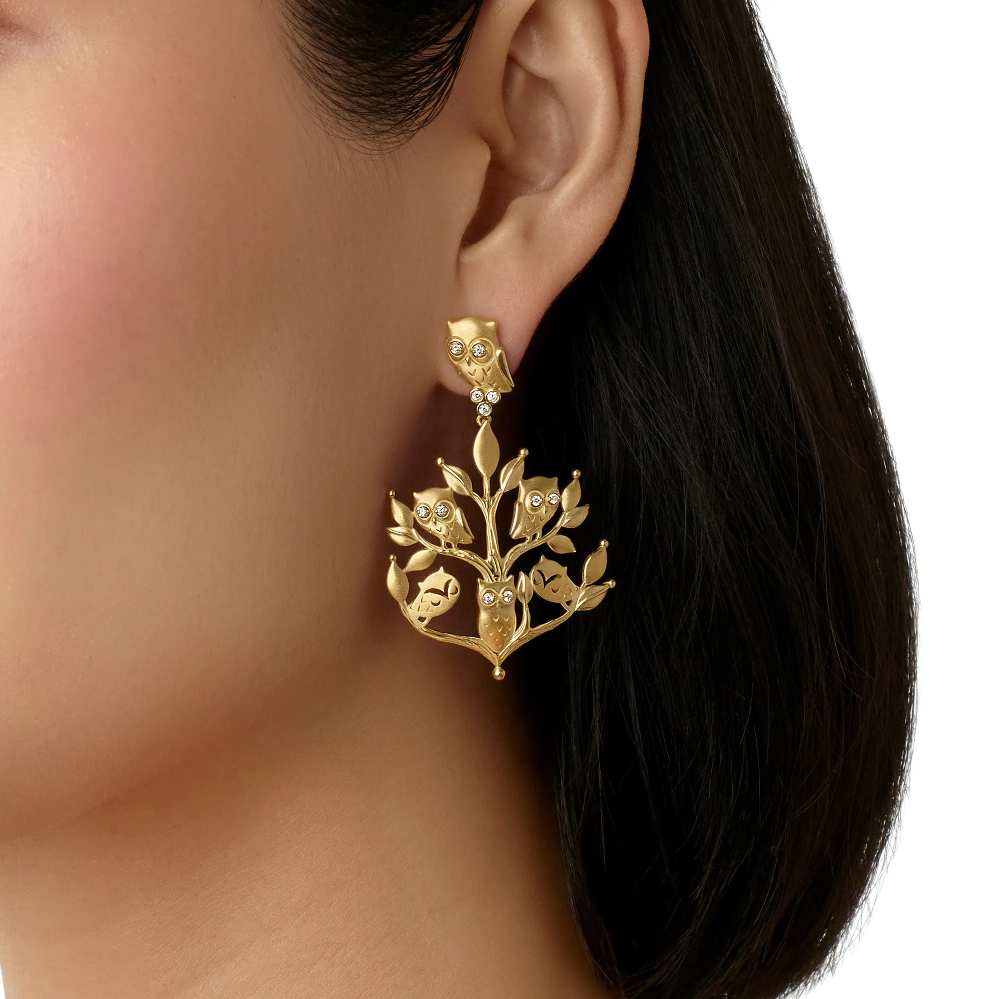 18K Owlwood Earrings sold by TEMPLE ST CLAIR product image thumbnail 4