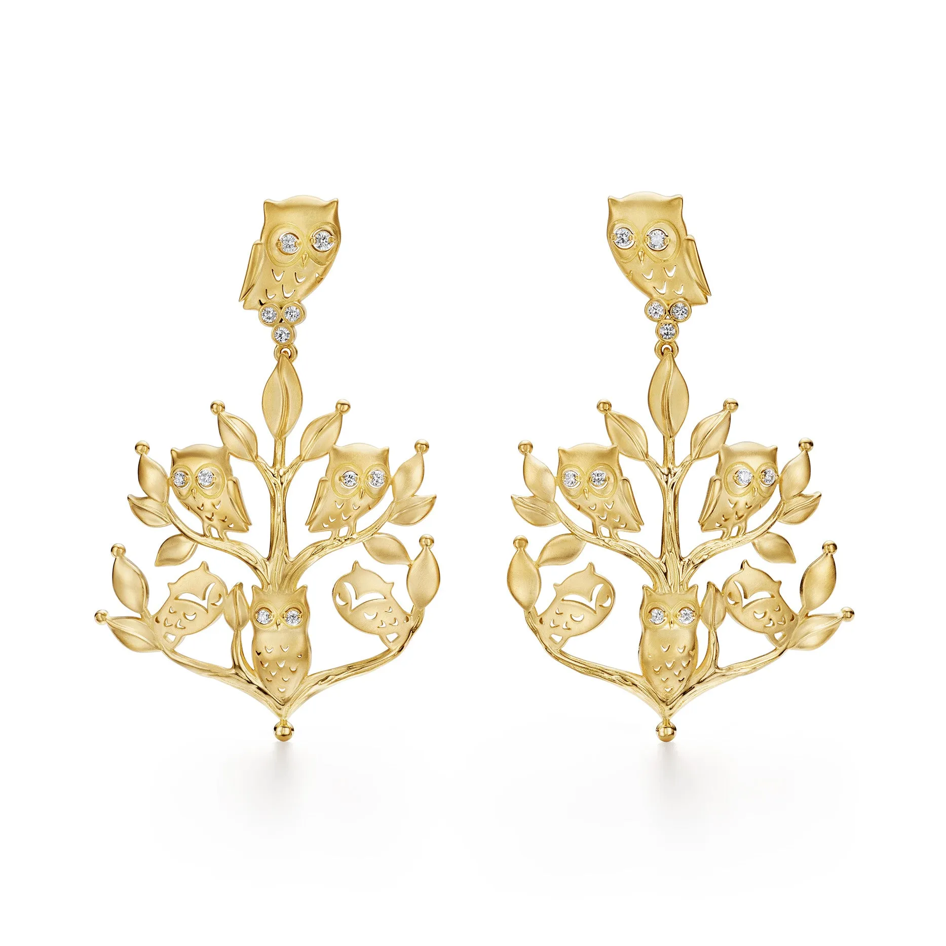18K Owlwood Earrings sold by TEMPLE ST CLAIR