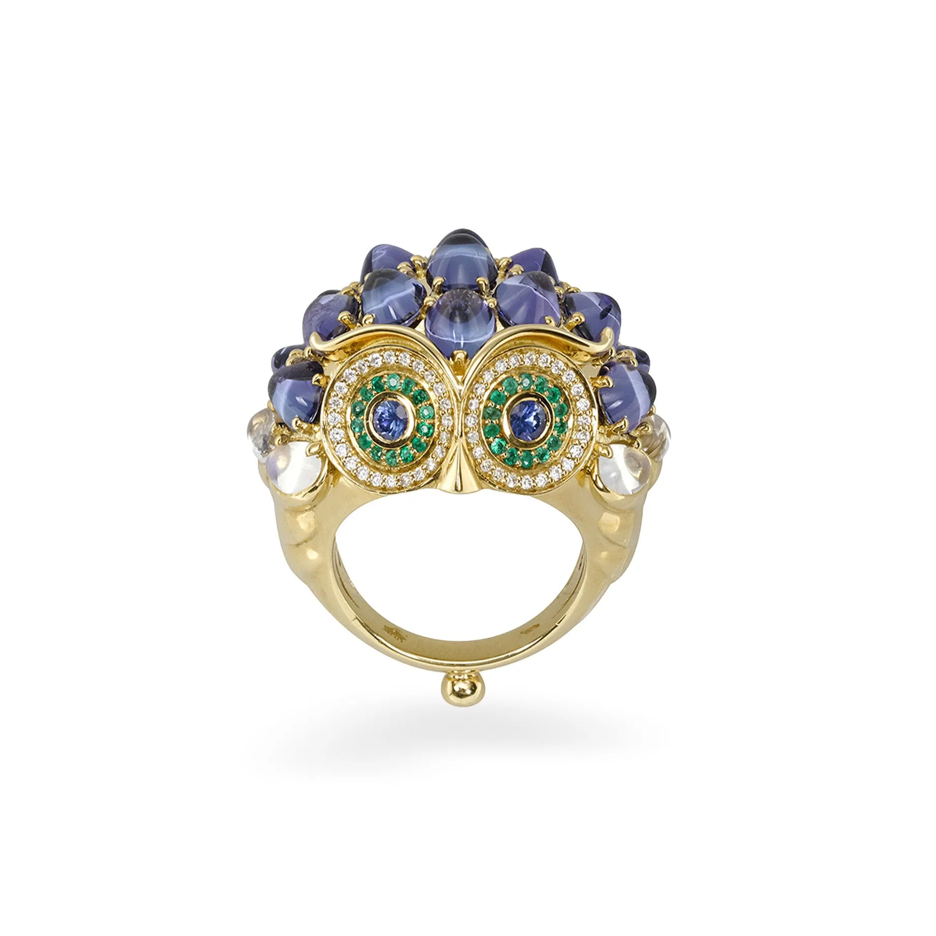18K Tanzanite Temple Owl Ring sold by TEMPLE ST CLAIR