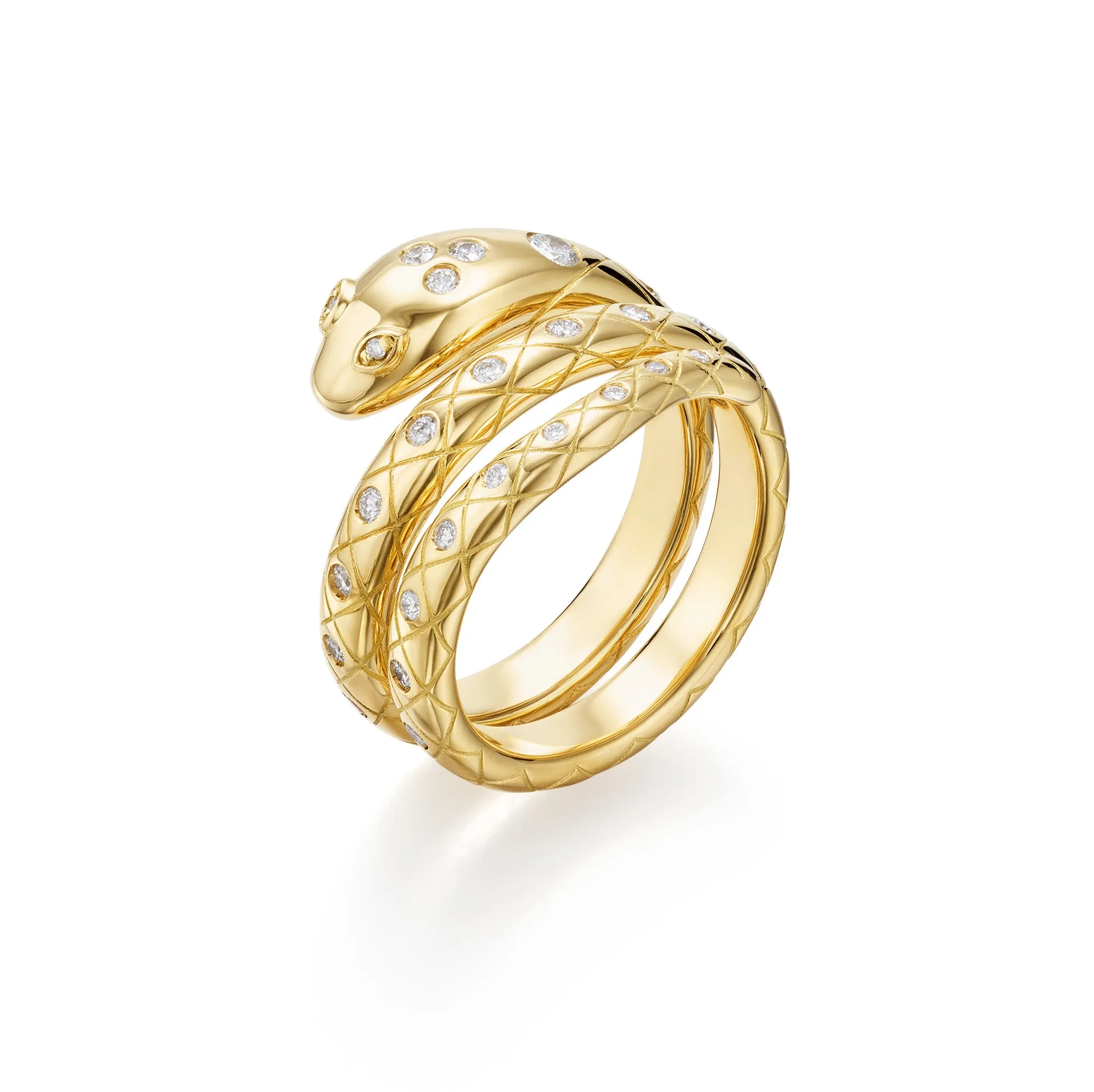18K Diamond Delphi Serpent Ring sold by TEMPLE ST CLAIR