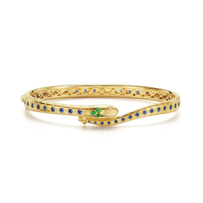 18K Blue Sapphire Delphi Serpent Bracelet made by TEMPLE ST CLAIR