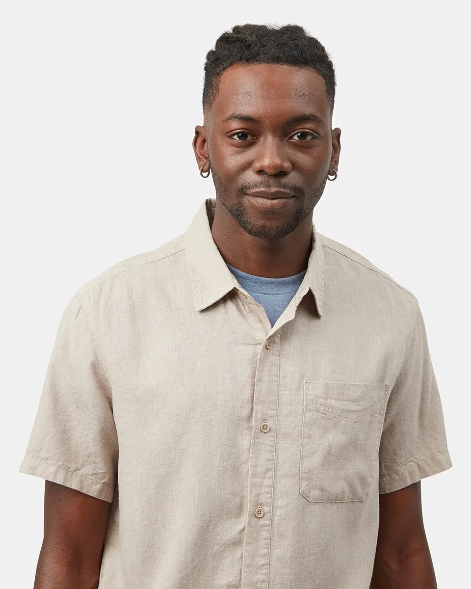 Hemp Button Front Shortsleeve Shirt (Midnight Blue) sold by tentree product image thumbnail 5