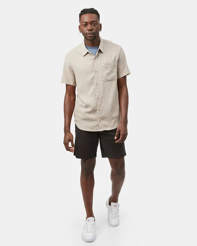Hemp Button Front Shortsleeve Shirt (Midnight Blue) sold by tentree
