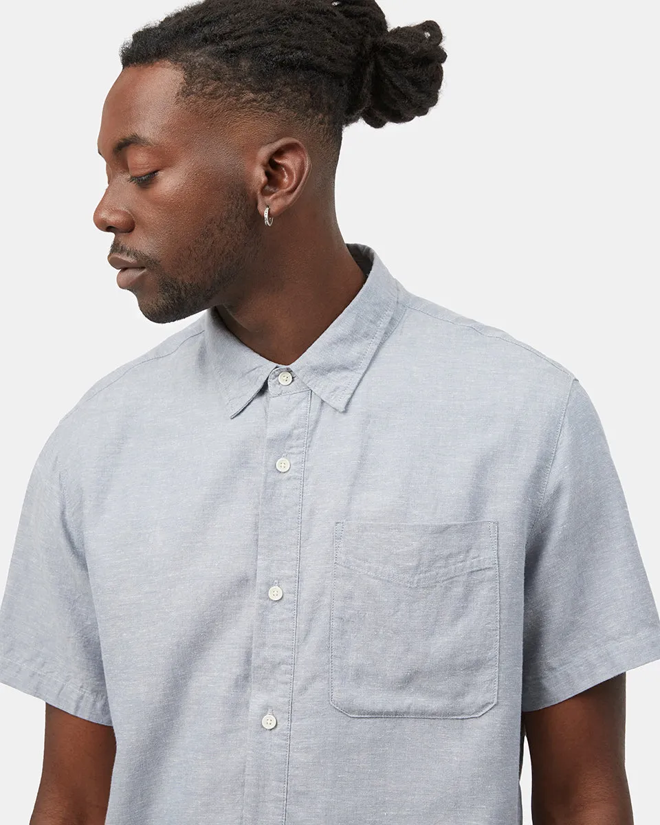 Hemp Button Front Shortsleeve Shirt (Midnight Blue) sold by tentree product image thumbnail 5