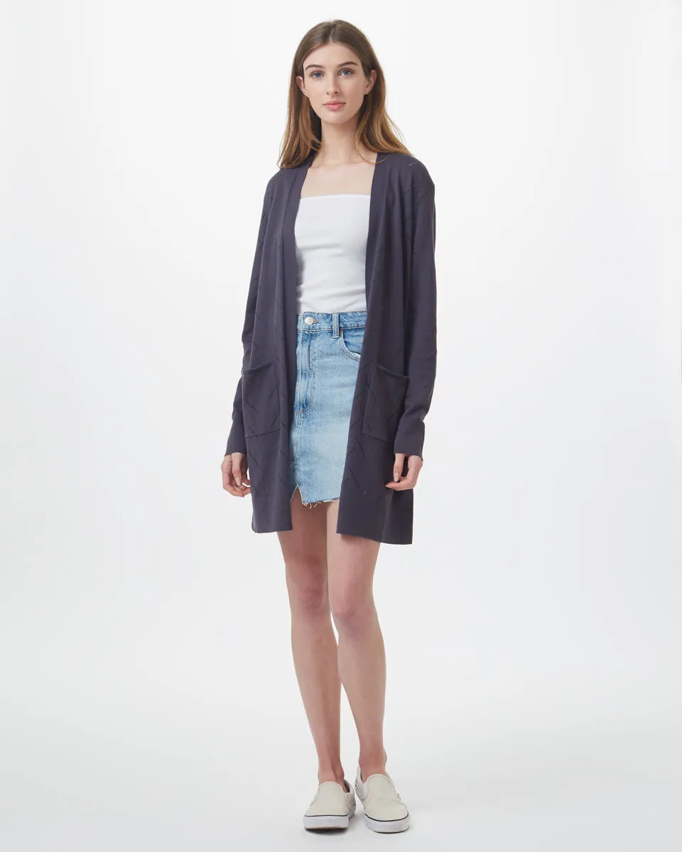 Highline Cotton Sage Tree Stitch Cardigan sold by tentree