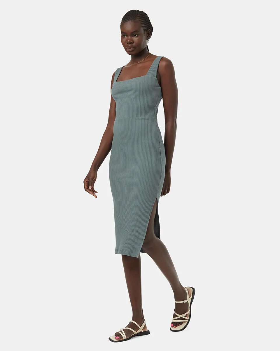 Rib Square Neck Dress sold by tentree