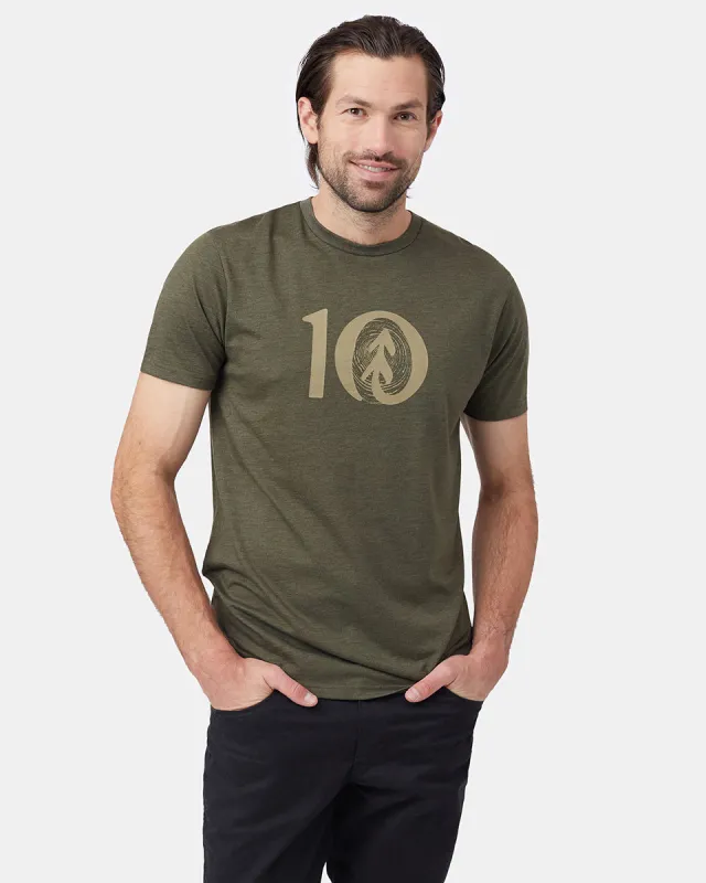 Woodgrain Ten T-Shirt (Meteorite Black Heather) sold by tentree