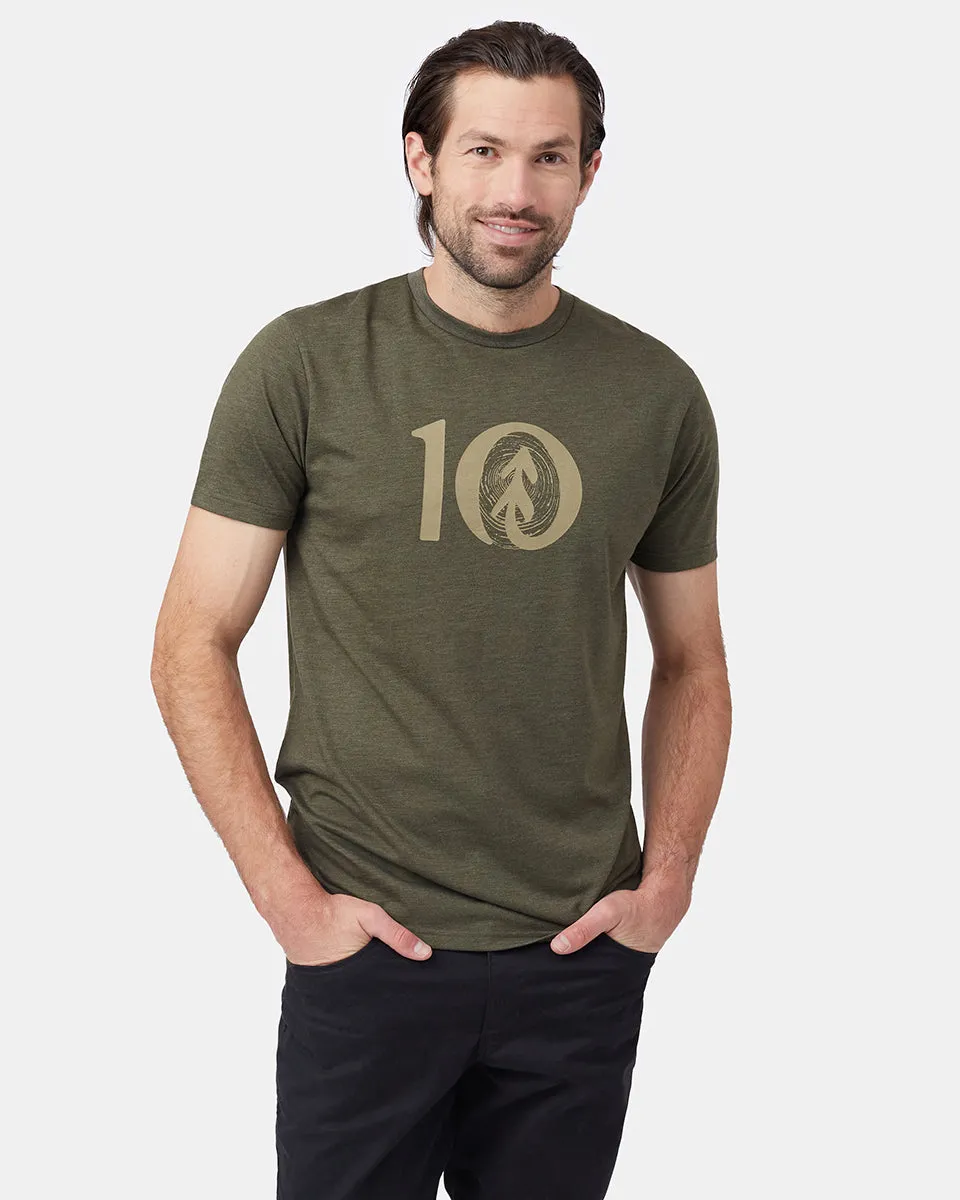 Woodgrain Ten T-Shirt (Meteorite Black Heather) sold by tentree