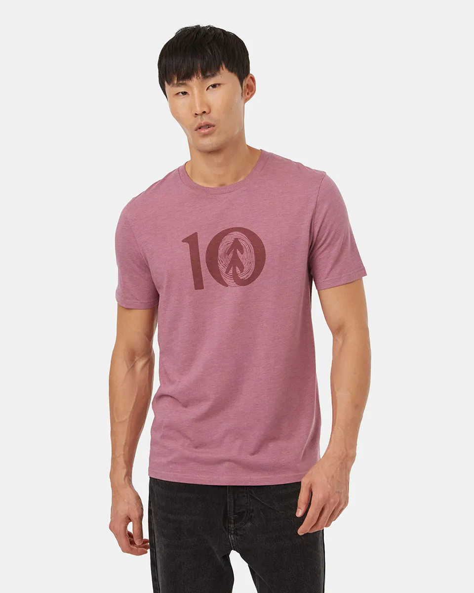 Woodgrain Ten T-Shirt (Meteorite Black Heather) sold by tentree
