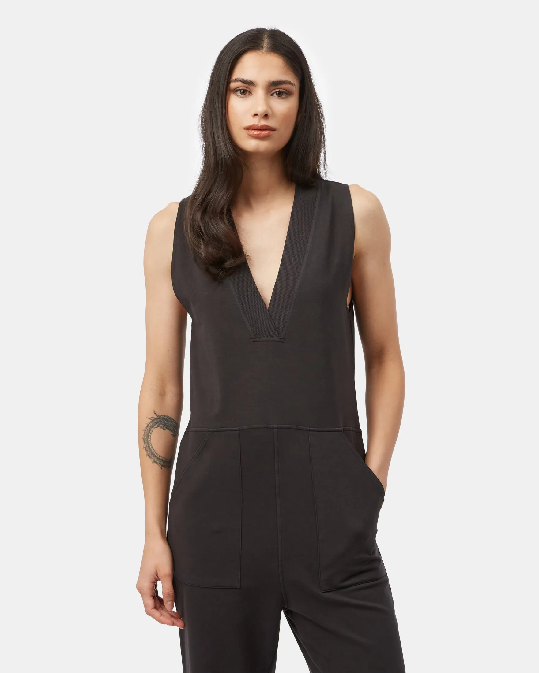 French Terry V-Neck Jumpsuit sold by tentree product image thumbnail 2