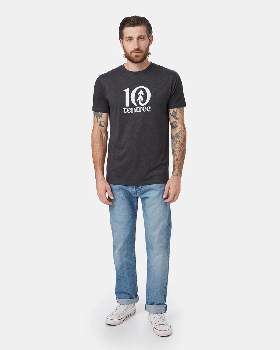 Tentree Logo T-Shirt (Meteorite Black Heather) sold by tentree