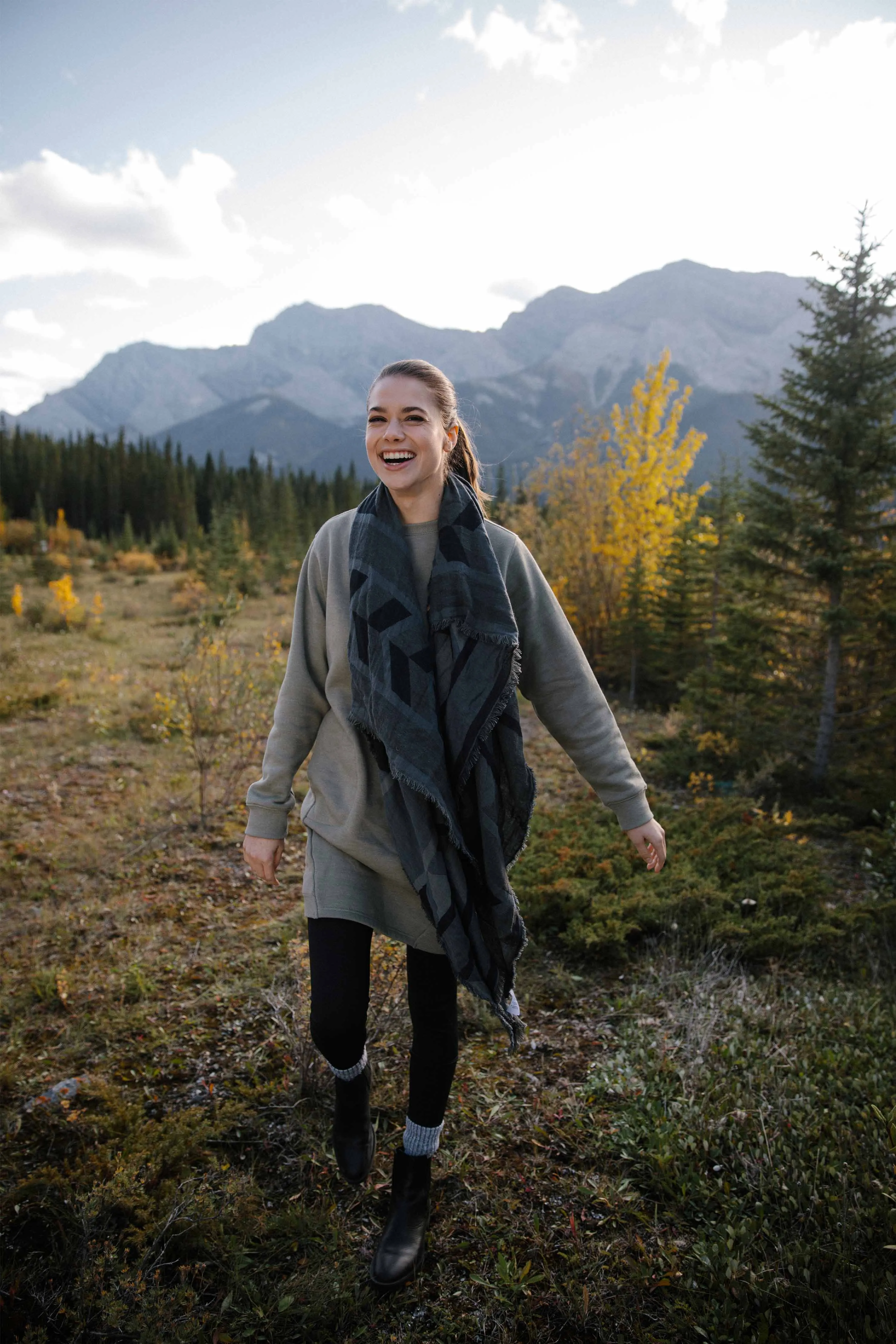 Cotton Geo Blanket Scarf sold by tentree