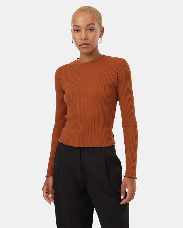 Rib Lettuce Edge Longsleeve sold by tentree