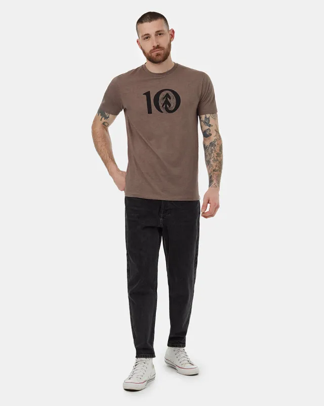 Woodgrain Ten T-Shirt (Meteorite Black Heather) sold by tentree