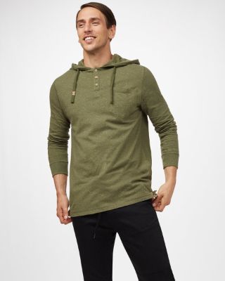 M Hinoki Hooded Longsleeve Henley made by tentree