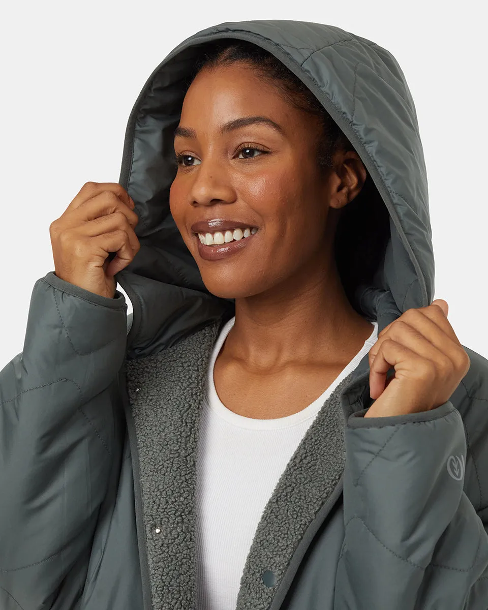 Recycled Boucle Reversible Long Jacket sold by tentree product image thumbnail 4