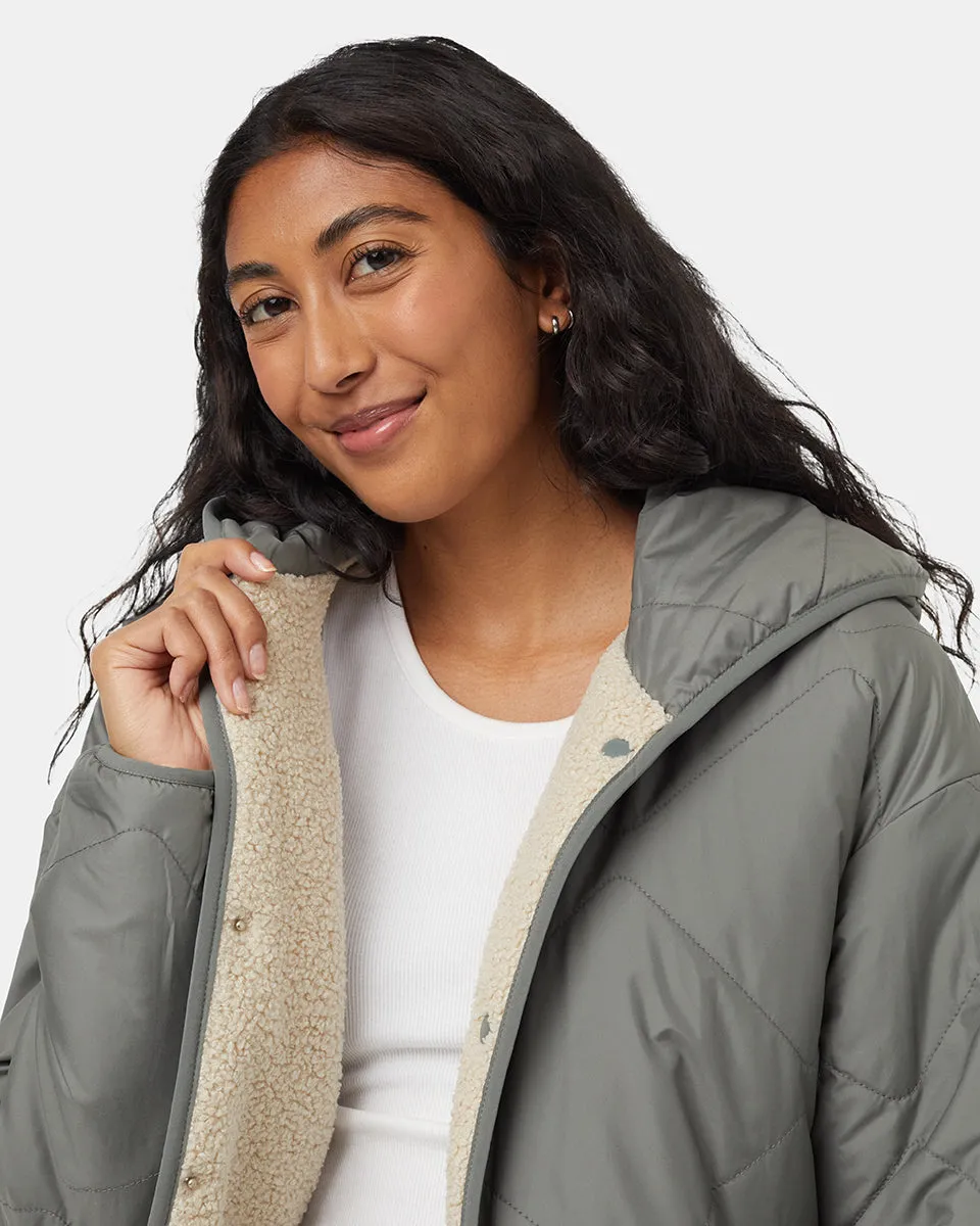 Recycled Boucle Reversible Long Jacket sold by tentree product image thumbnail 4