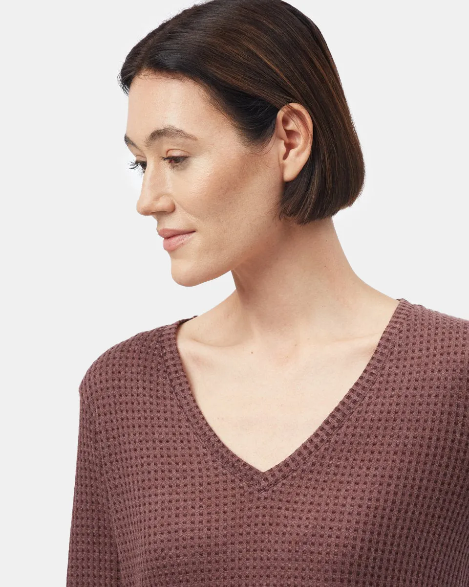 Wide Waffle V-Neck Top sold by tentree product image thumbnail 3