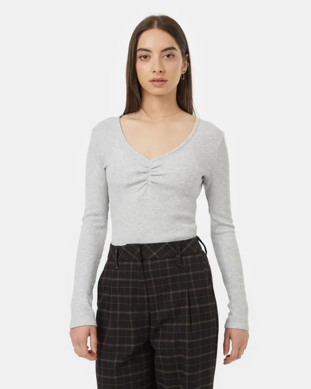 Treewaffle Ruched V-Neck Top sold by tentree