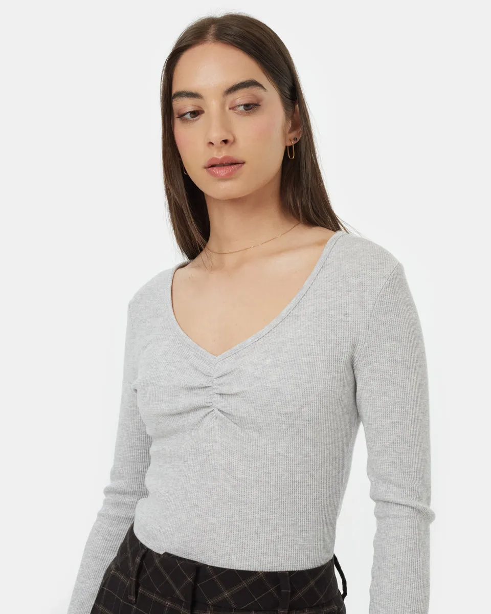 Treewaffle Ruched V-Neck Top sold by tentree product image thumbnail 4
