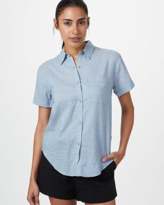 Isa Woven Button Up sold by tentree