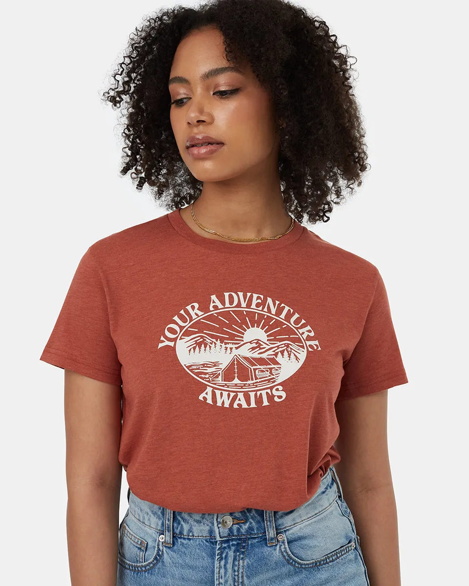 Outdoors Awaits T-Shirt sold by tentree