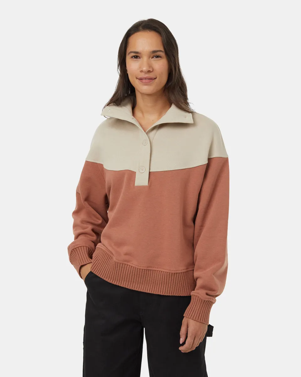 TreeFleece 1/4 Button Mock Neck sold by tentree