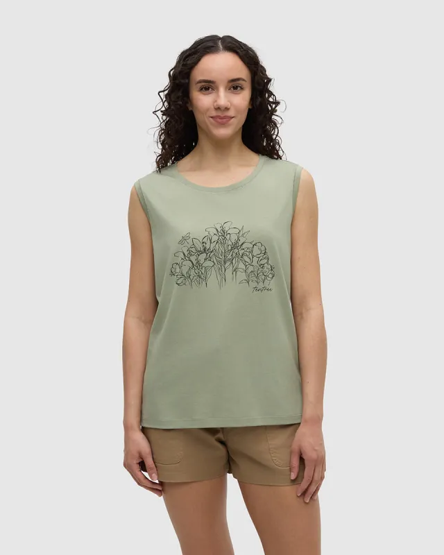 Lakeside Florals Tank sold by tentree