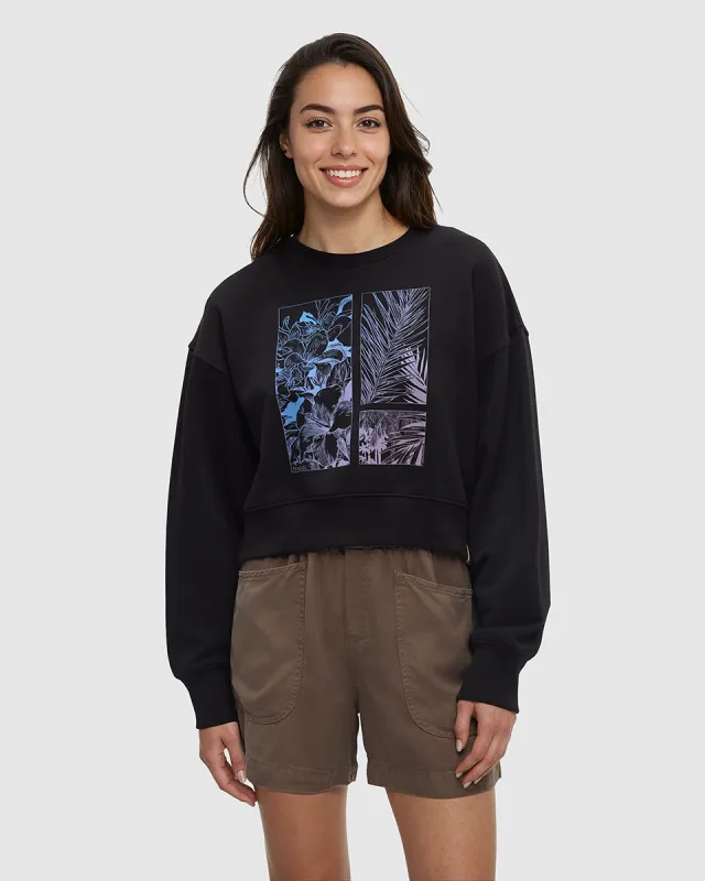 Framed Haitian Blooms Oversized Crop Crew made by tentree