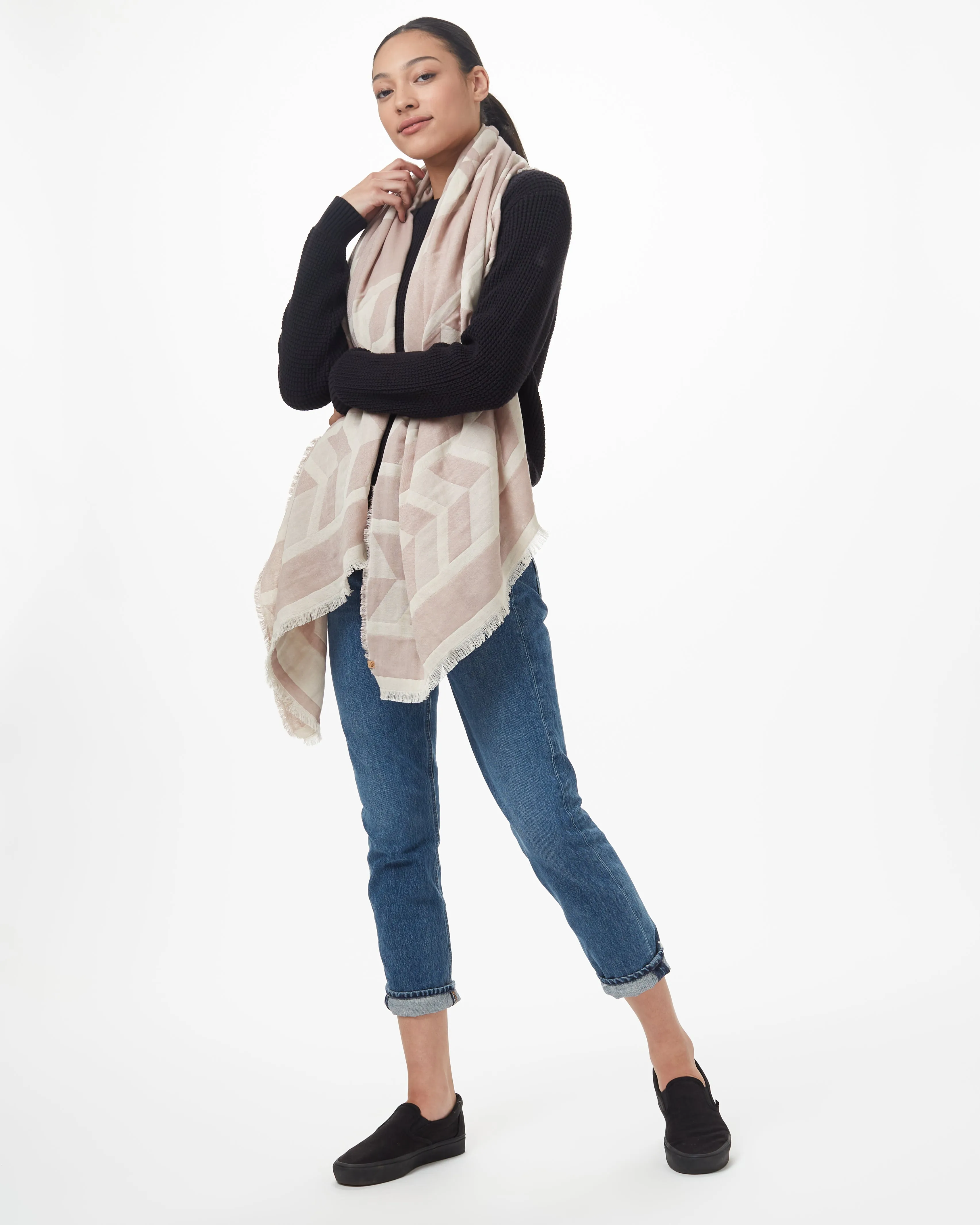 Cotton Geo Blanket Scarf sold by tentree