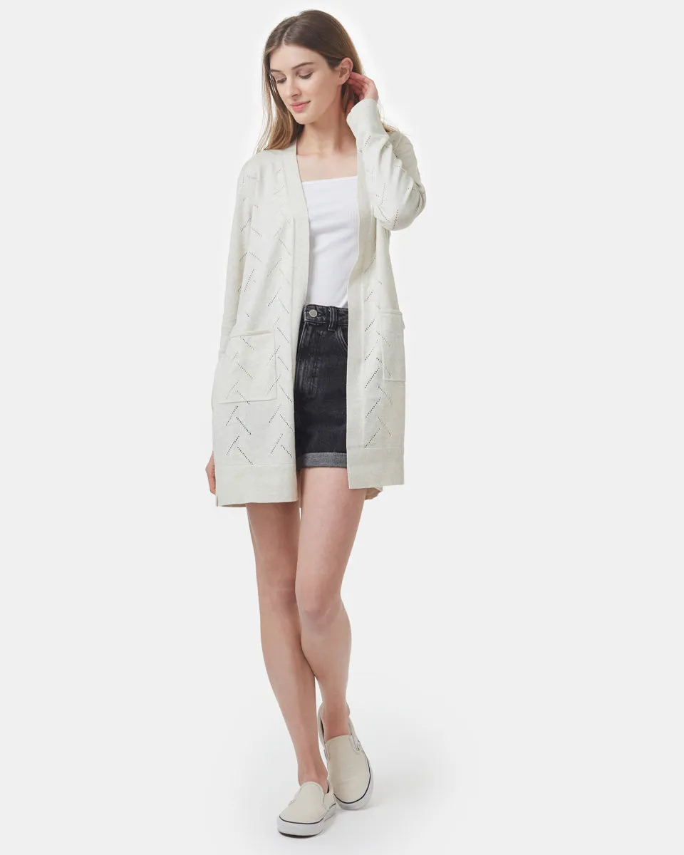 Highline Cotton Sage Tree Stitch Cardigan sold by tentree