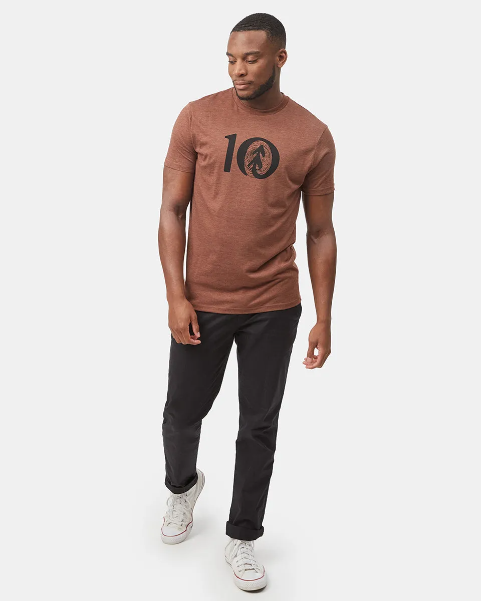 Woodgrain Ten T-Shirt (Meteorite Black Heather) sold by tentree