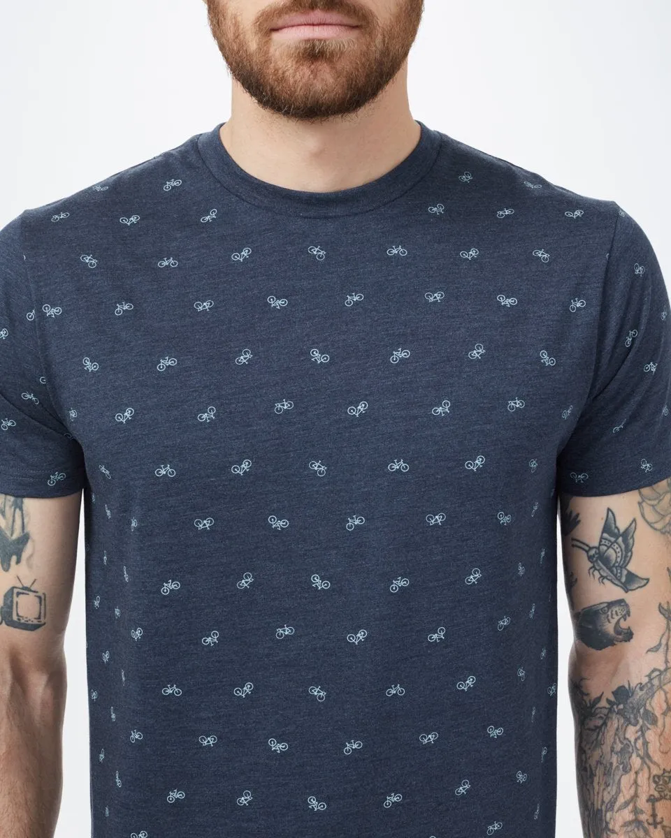 Bike Around Print T-Shirt (Midnight Blue Heather/Tourmaline) sold by tentree product image thumbnail 2