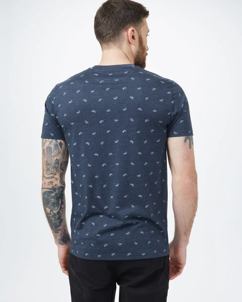 Bike Around Print T-Shirt (Midnight Blue Heather/Tourmaline) sold by tentree product image thumbnail 3