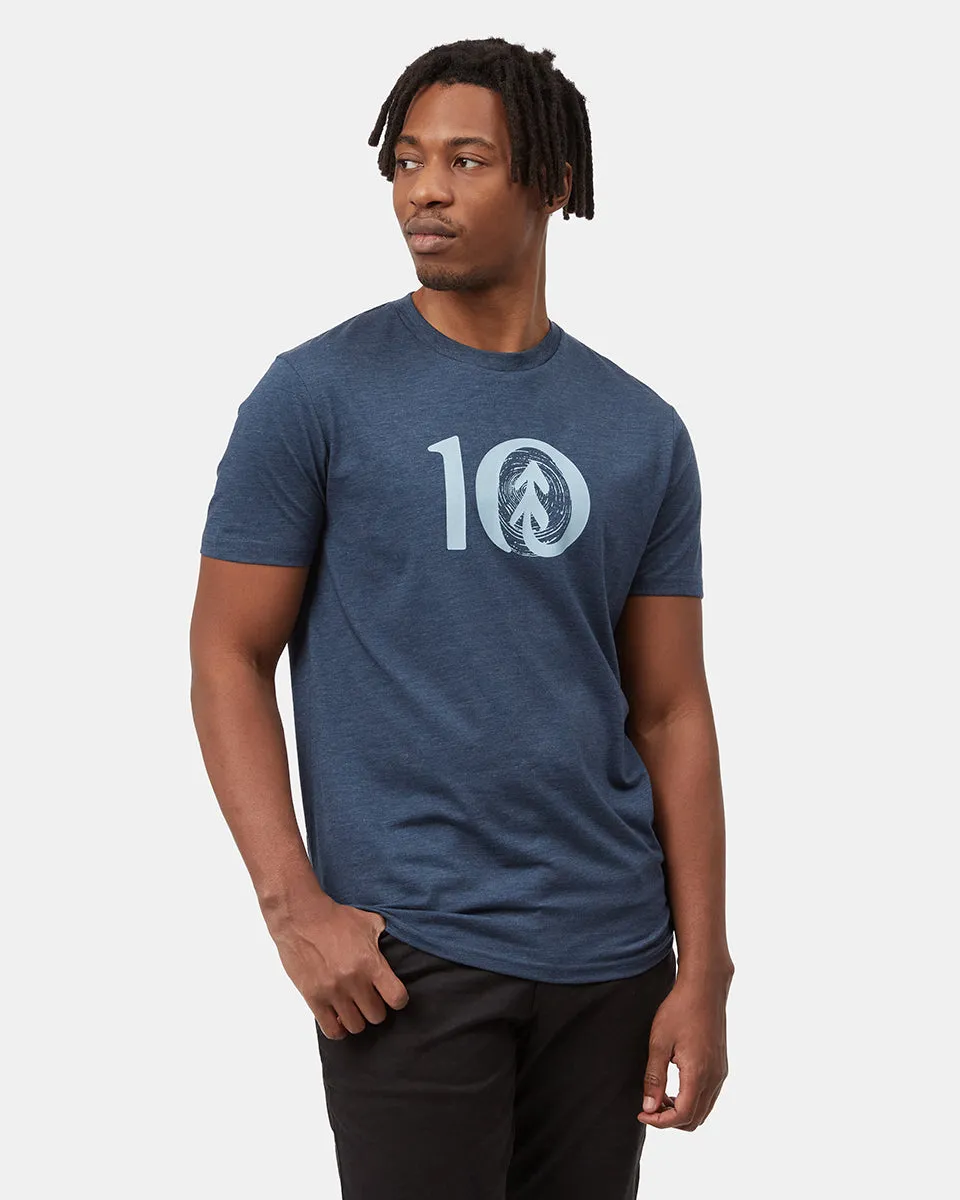 Woodgrain Ten T-Shirt (Meteorite Black Heather) sold by tentree