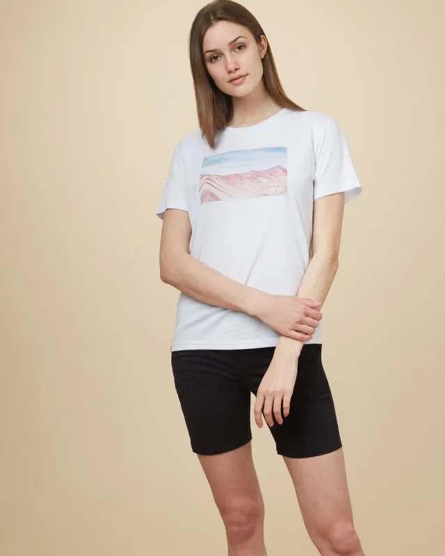 Peru Rainbow Mountain T-shirt sold by tentree