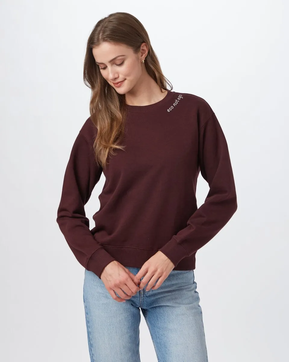 Eco not Ego Embroidered Crew sold by tentree