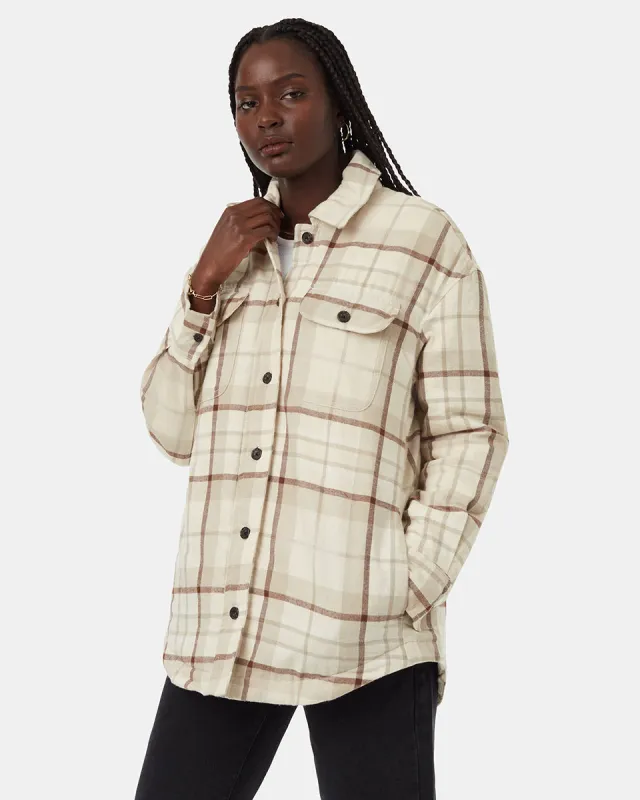 Kapok Flannel Insulated Shacket sold by tentree